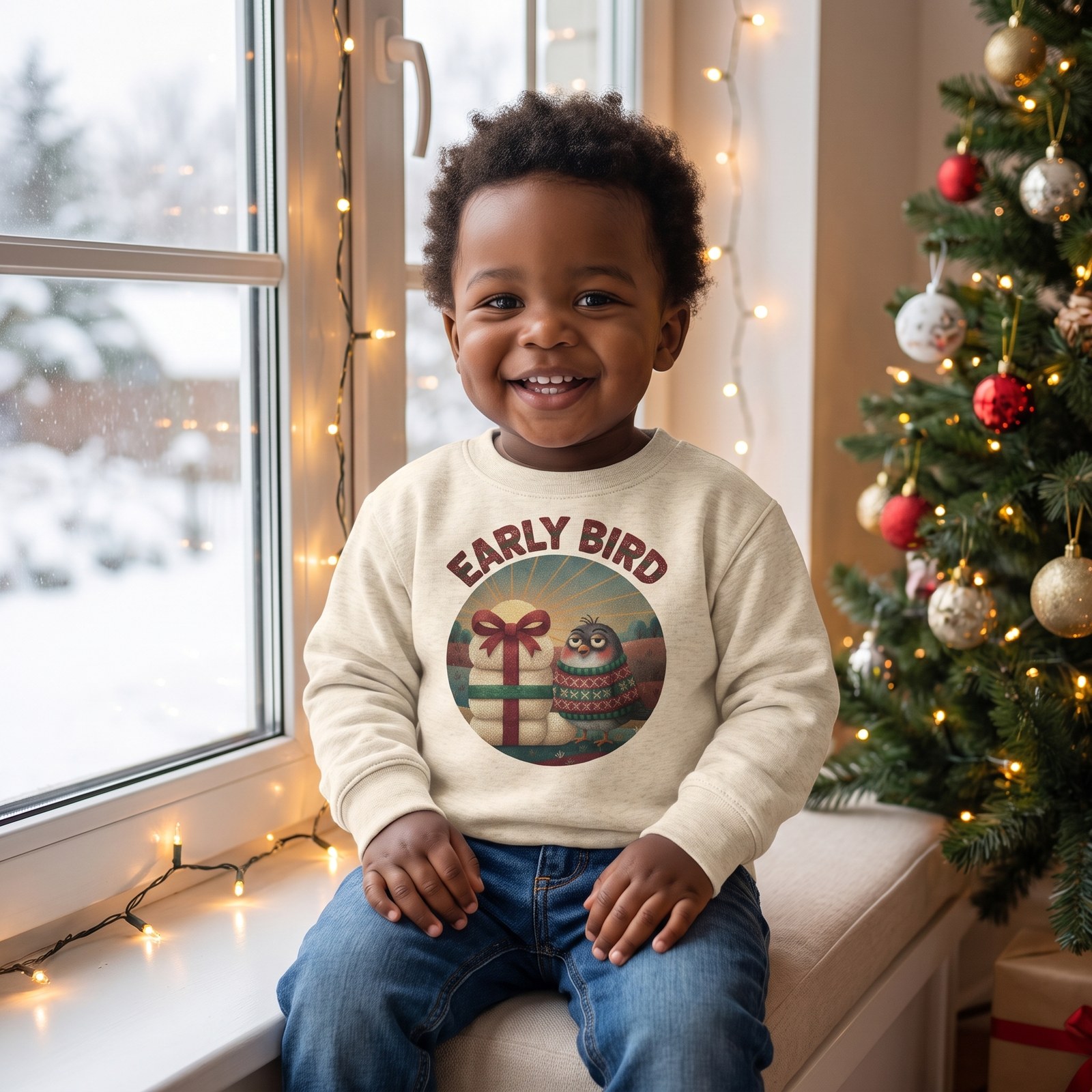 Styling photo, Early Bird Toddler Ugly Christmas Sweater
