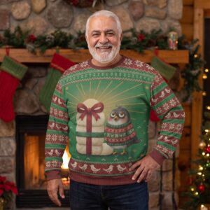 Plus size styling photo, Early Bird Ugly Christmas Sweater