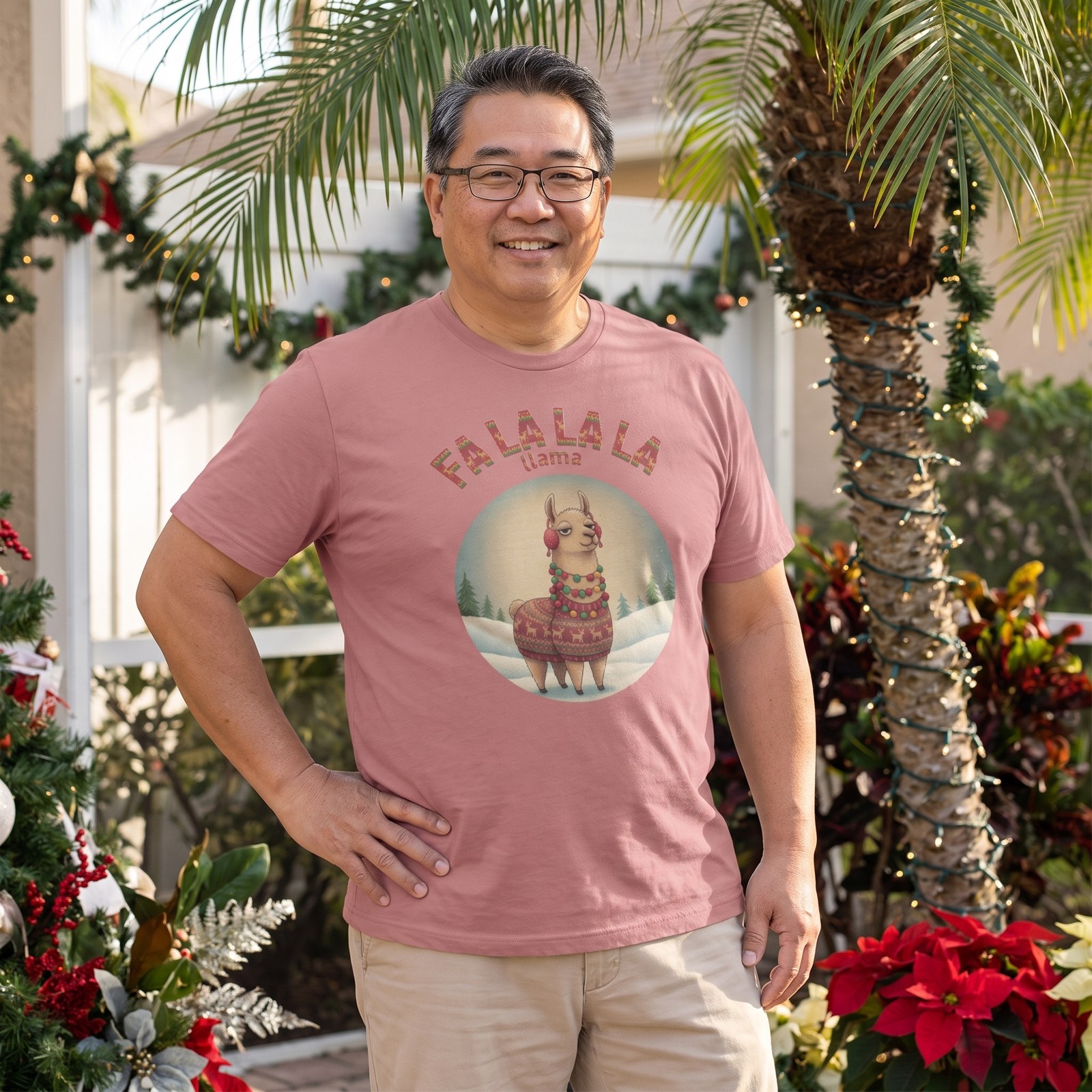 Plus size styling photo, Fa La La La Llama Ugly Christmas Shirt