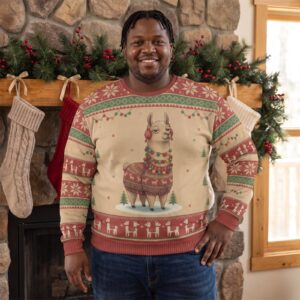Plus size styling photo, Fa La La La Llama Ugly Christmas Sweater