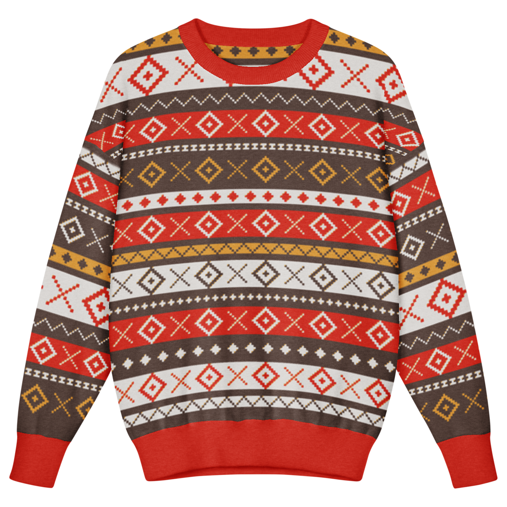 Fair Isle Kids Ugly Christmas Sweater | Real Knit Allover Crewneck 1