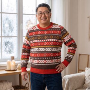 Plus size styling photo, Fair Isle Allover Vintage Fair Isle Christmas Sweater
