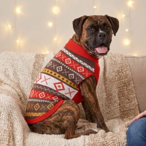 Dog wearing the Fair Isle Allover Dog Christmas Sweater