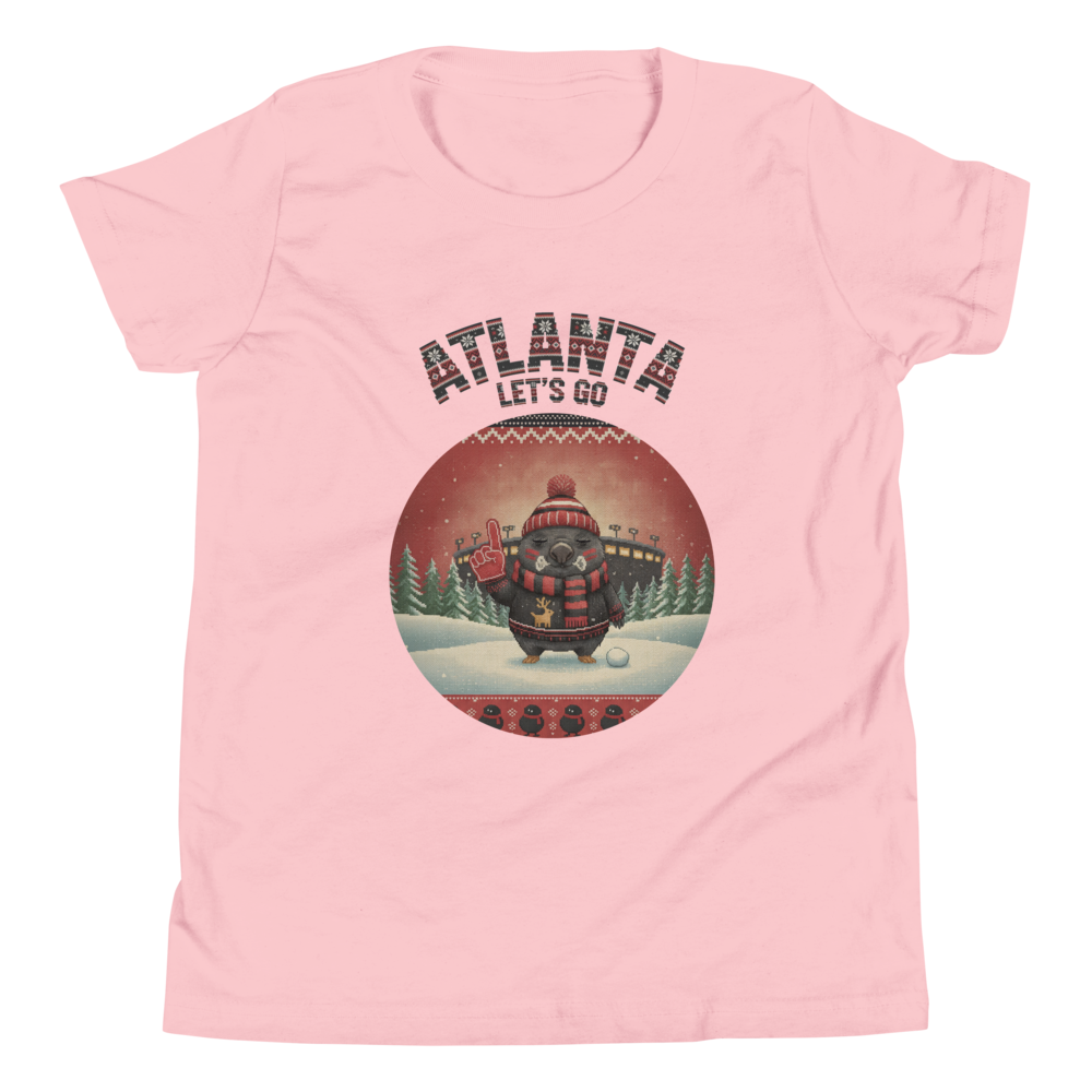 Atlanta Fan kids tee, light pink flat