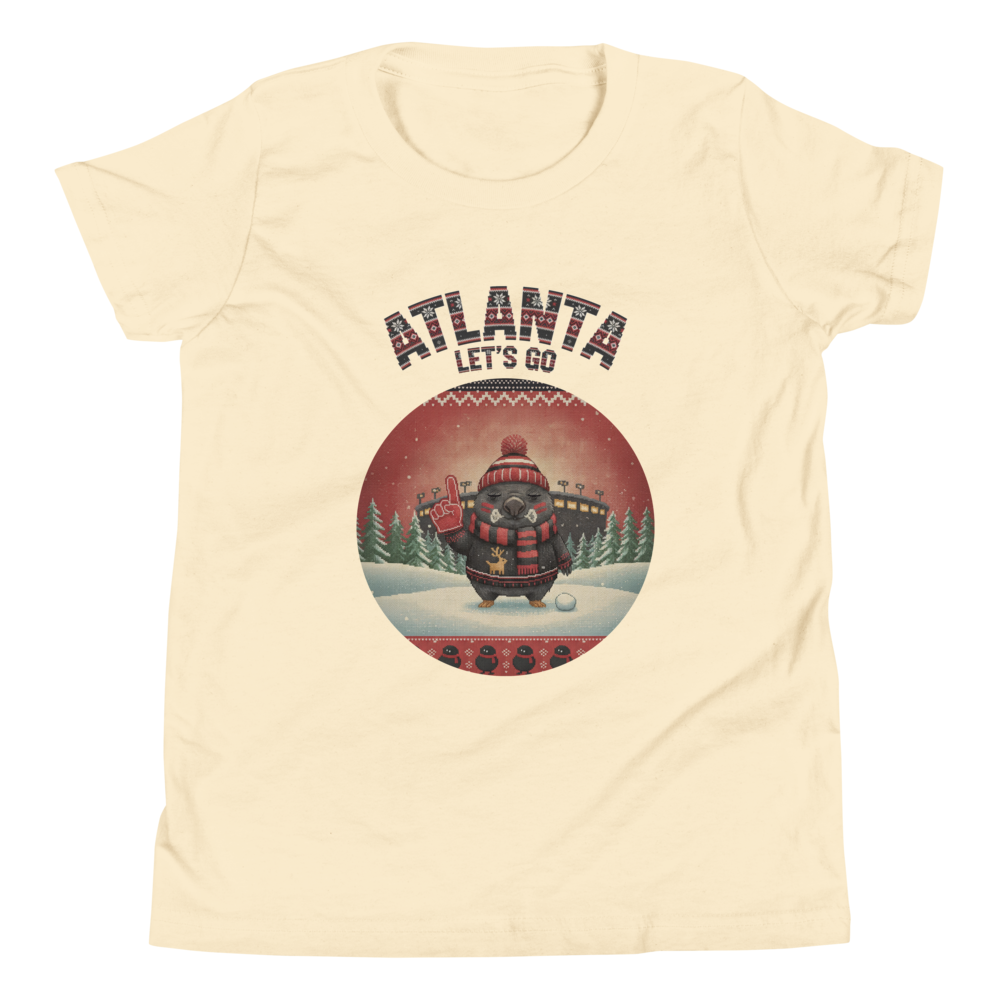 Atlanta Fan kids tee, vintage white flat