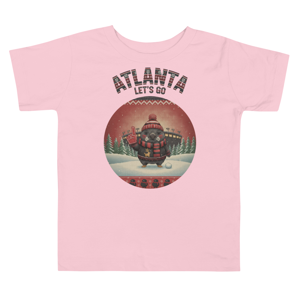 Atlanta Fan toddler tee, light pink flat