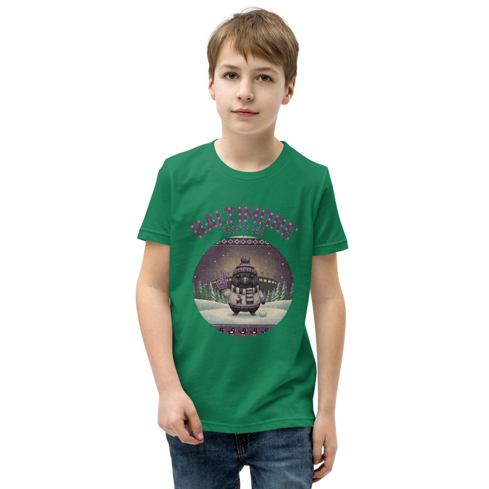 Baltimore Fan kids tee, green model