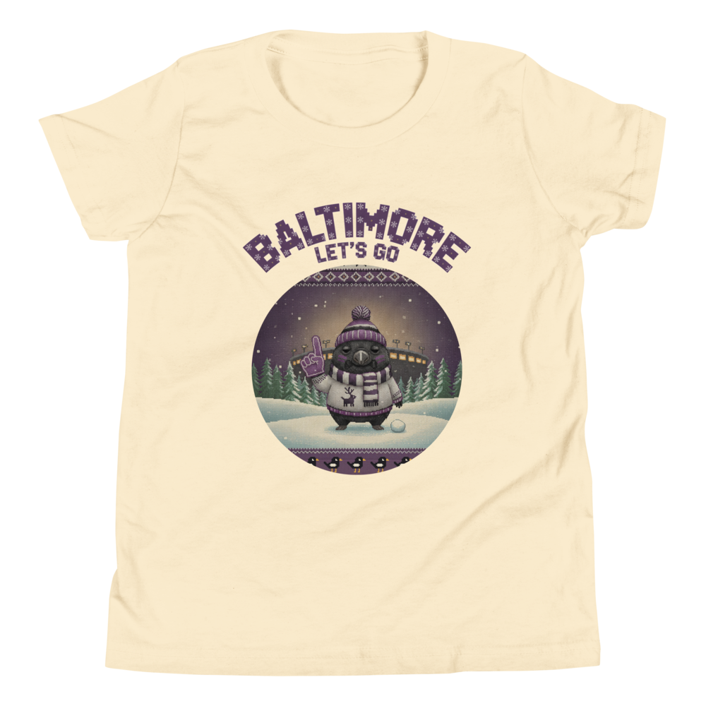 Baltimore Fan kids tee, vintage white flat
