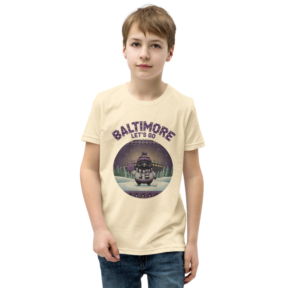 Baltimore Fan kids tee, vintage white model