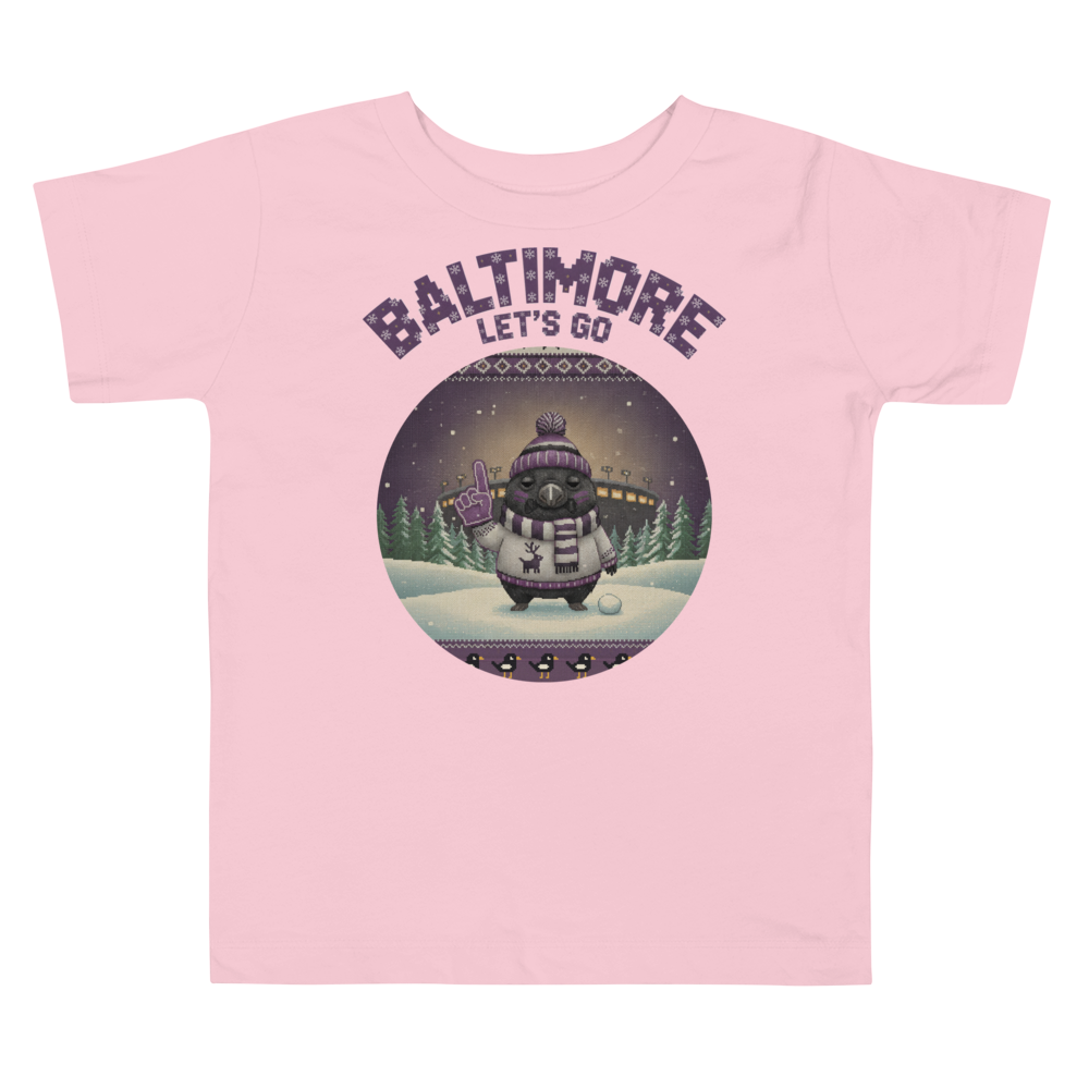 Baltimore Fan toddler tee, light pink flat