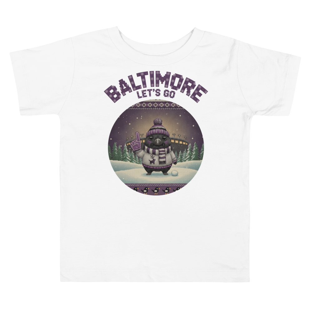 Baltimore Fan toddler tee, pure white flat