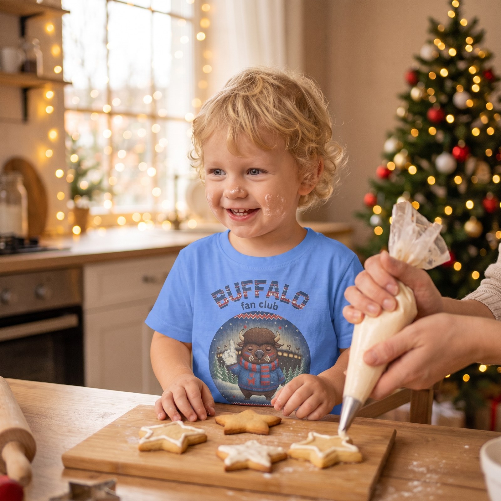 Styling photo, Buffalo Fan Toddler Ugly Christmas Shirt