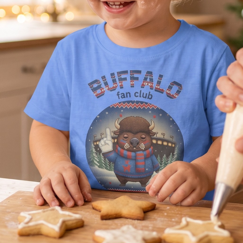 Styling photo, Buffalo Fan Toddler Ugly Christmas Shirt