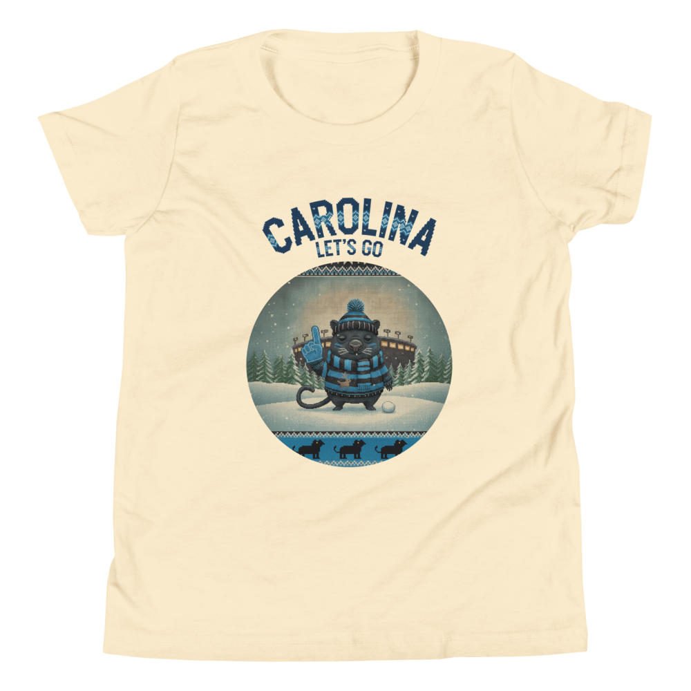 Carolina Fan kids tee, vintage white flat