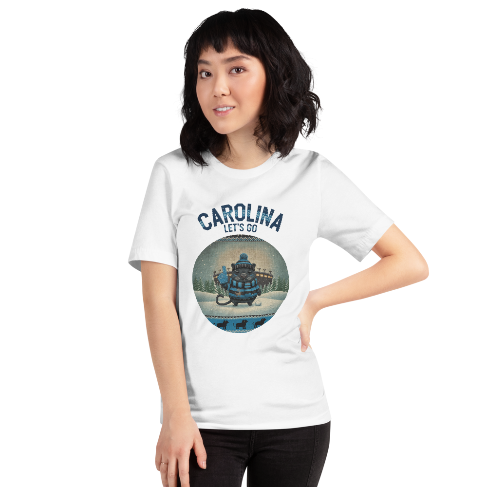 Carolina Fan tee on a model, pure white
