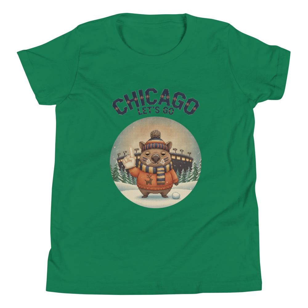 Chicago Fan kids tee, green flat