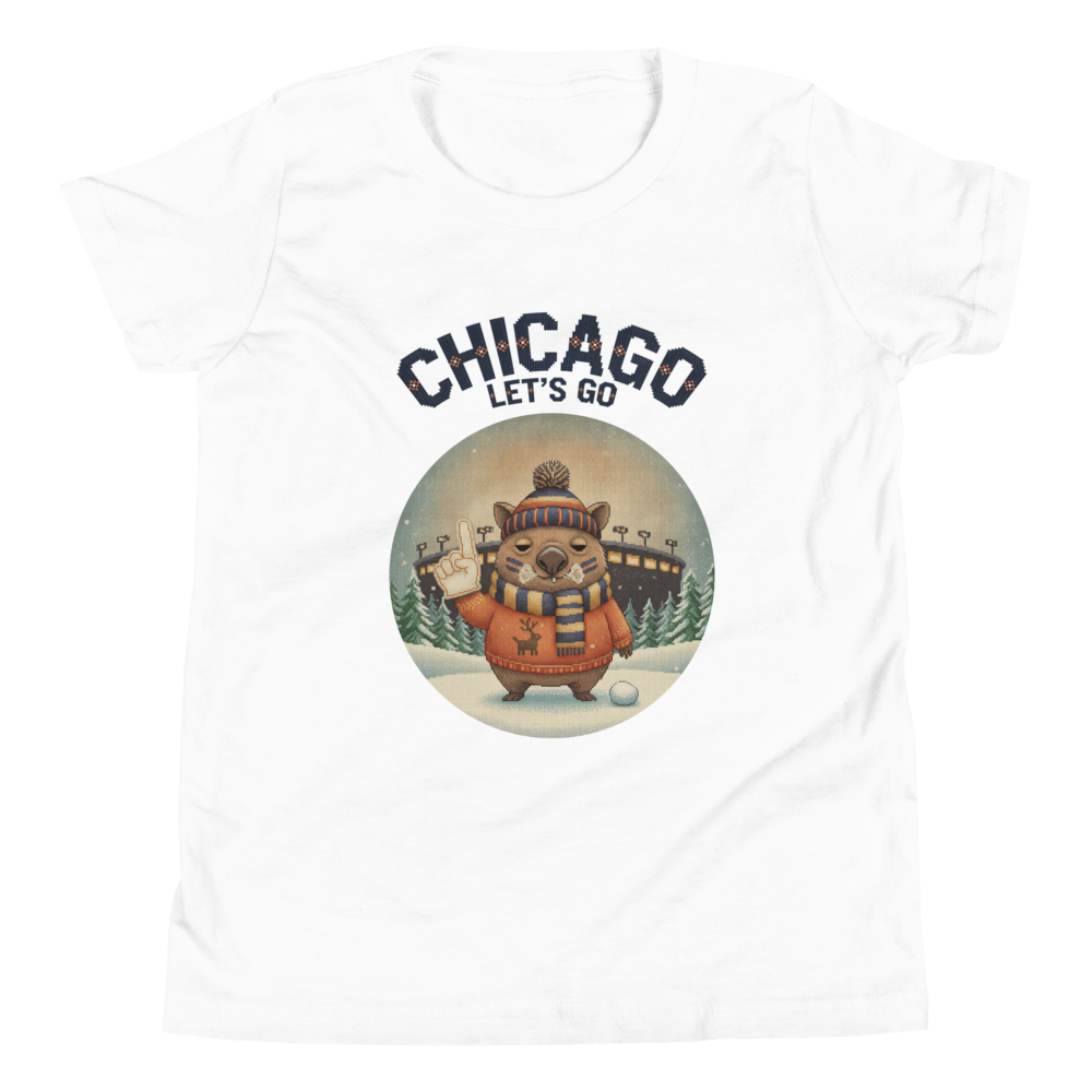 Chicago Fan kids tee, pure white flat