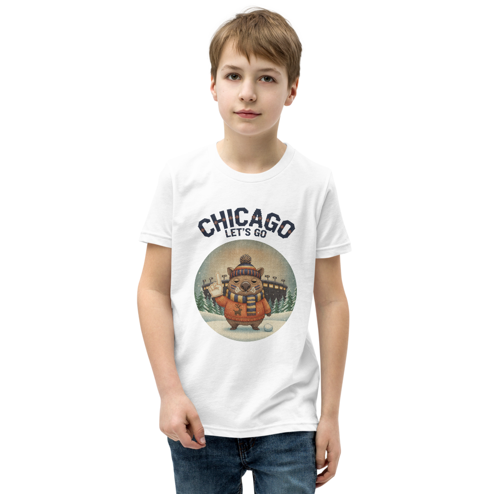 Chicago Fan kids tee, pure white model