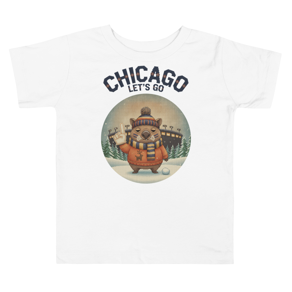 Chicago Fan toddler tee, pure white flat