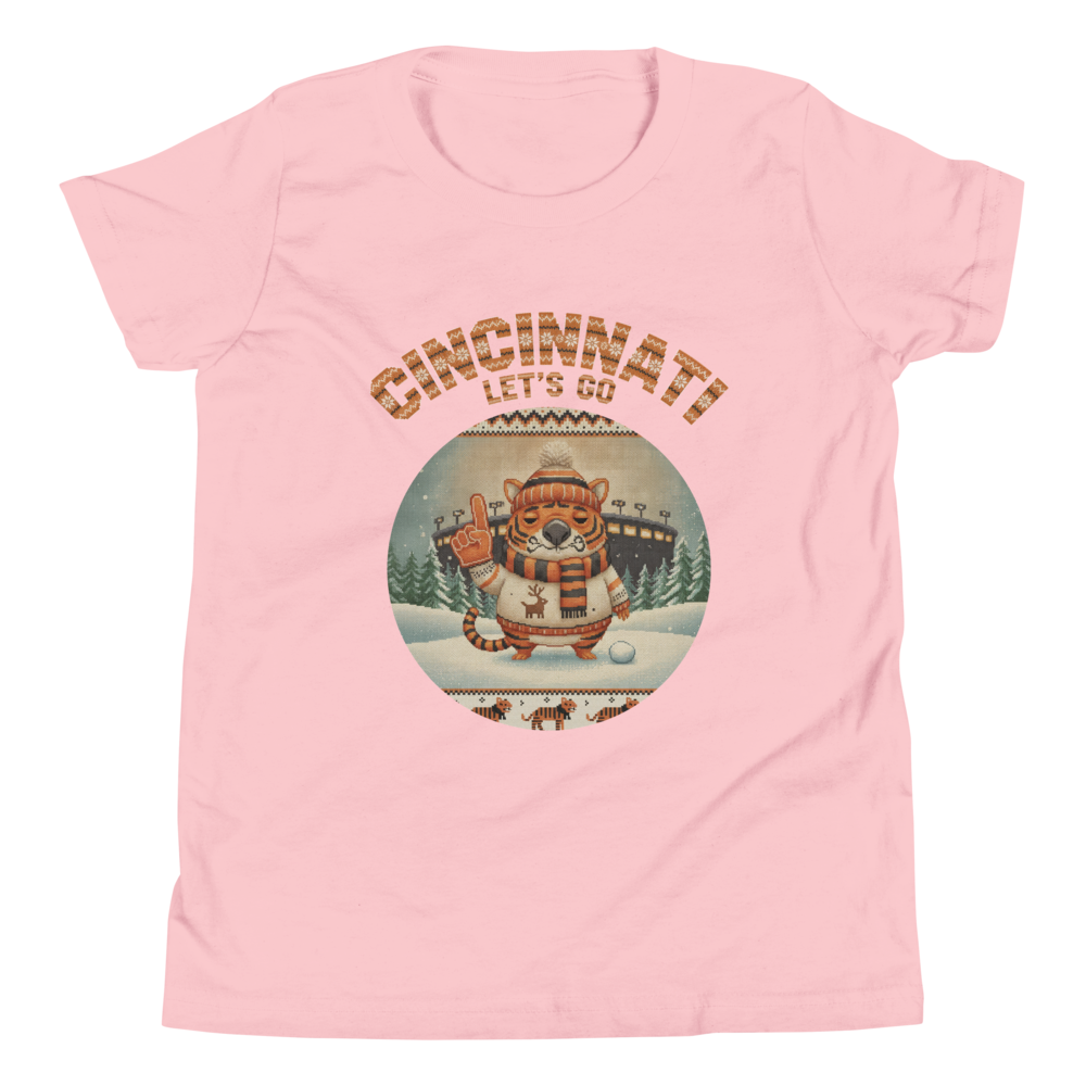 Cincinnati Fan kids tee, light pink flat
