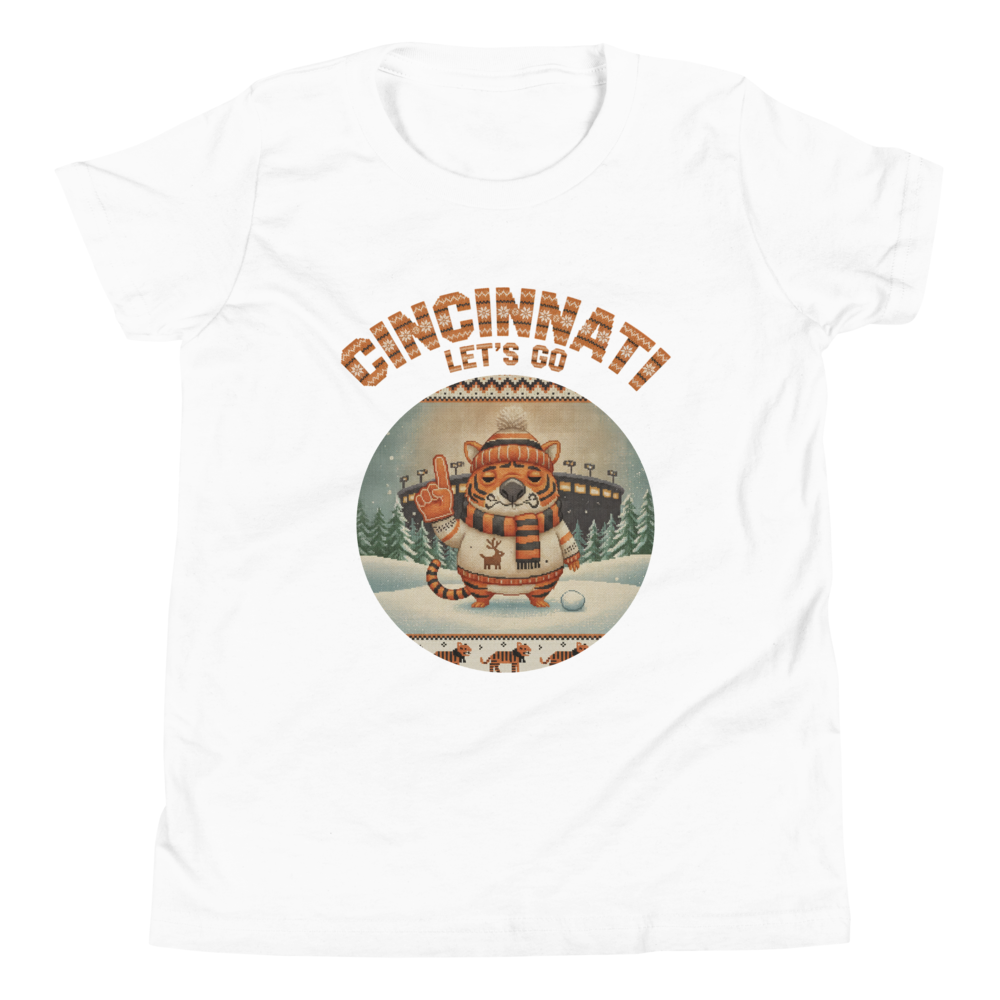 Cincinnati Fan kids tee, pure white flat