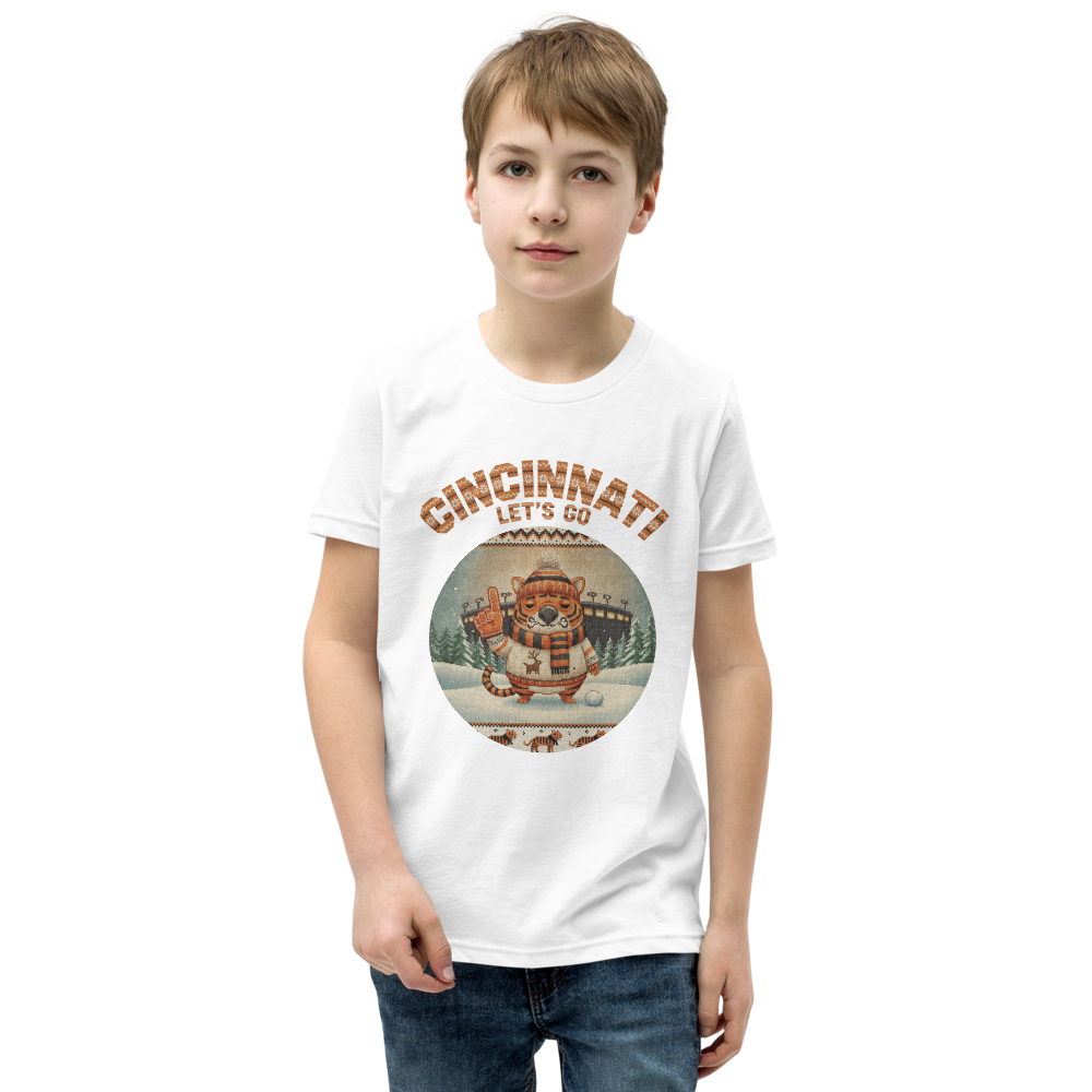 Cincinnati Fan kids tee, pure white model
