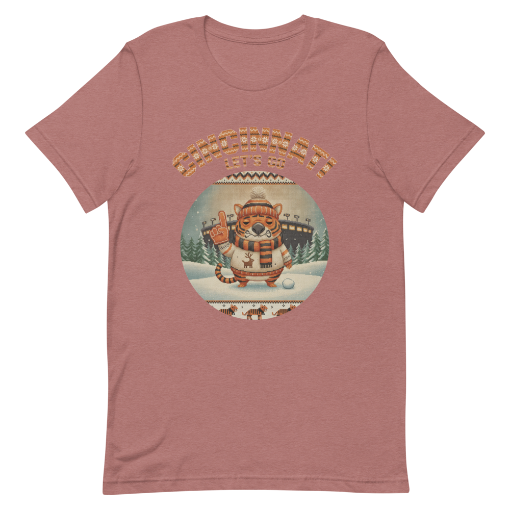 Cincinnati Fan tee, mauve flat