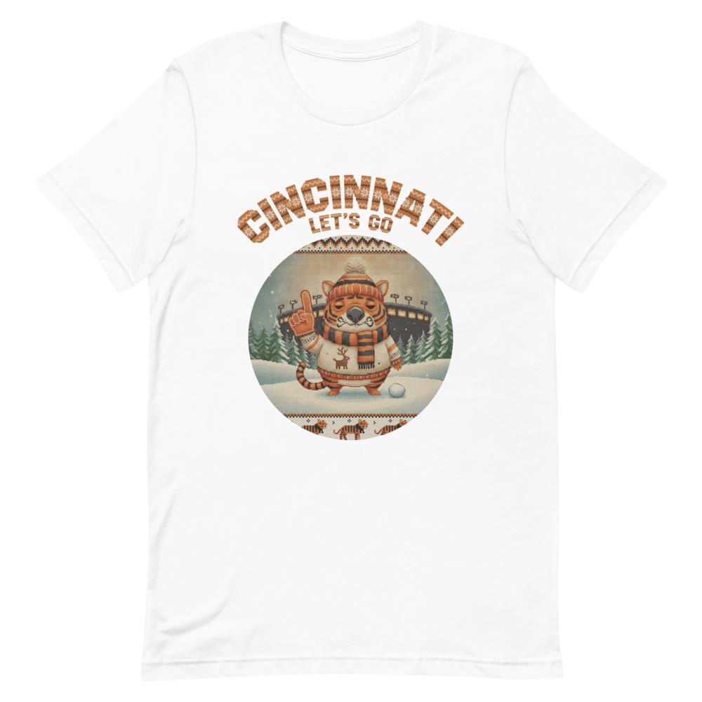 Cincinnati Fan tee, pure white flat