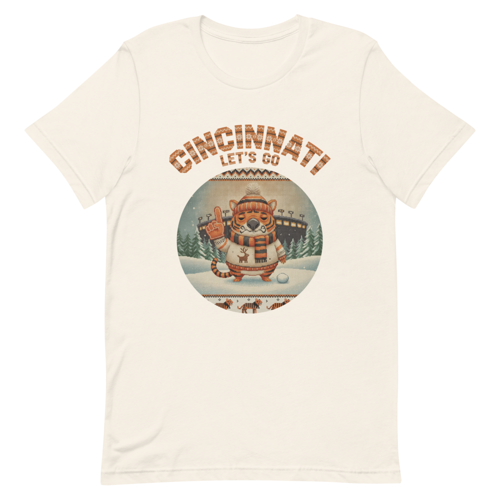Cincinnati Fan tee, vintage white flat