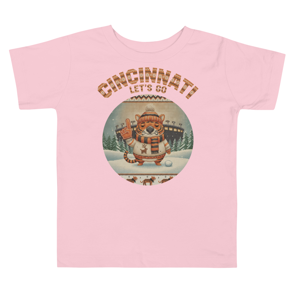 Cincinnati Fan toddler tee, light pink flat