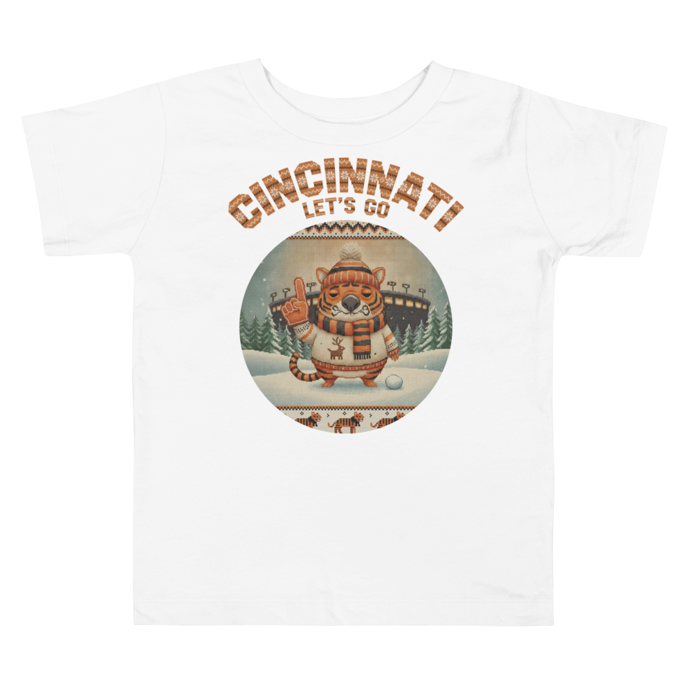 Cincinnati Fan toddler tee, pure white flat