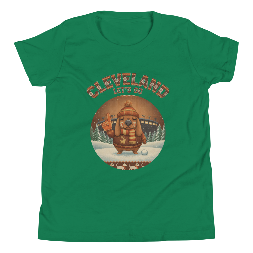 Cleveland Fan kids tee, green flat