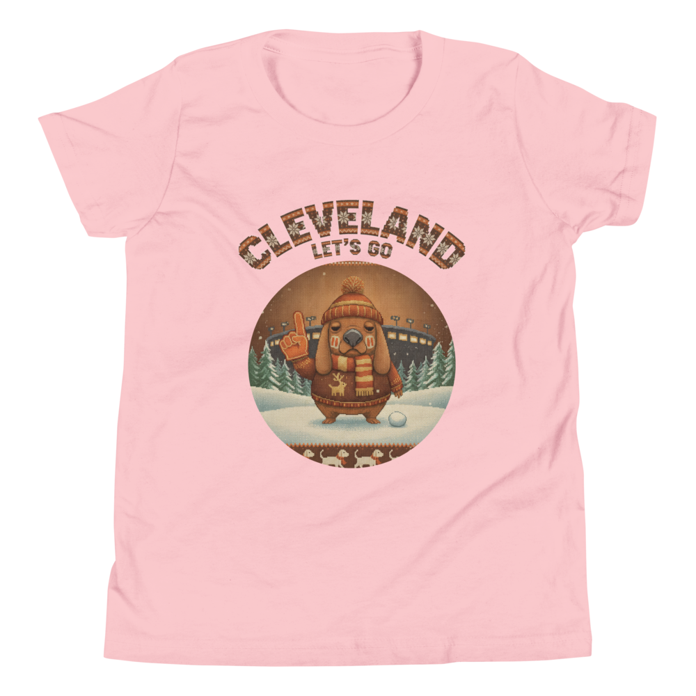 Cleveland Fan kids tee, light pink flat