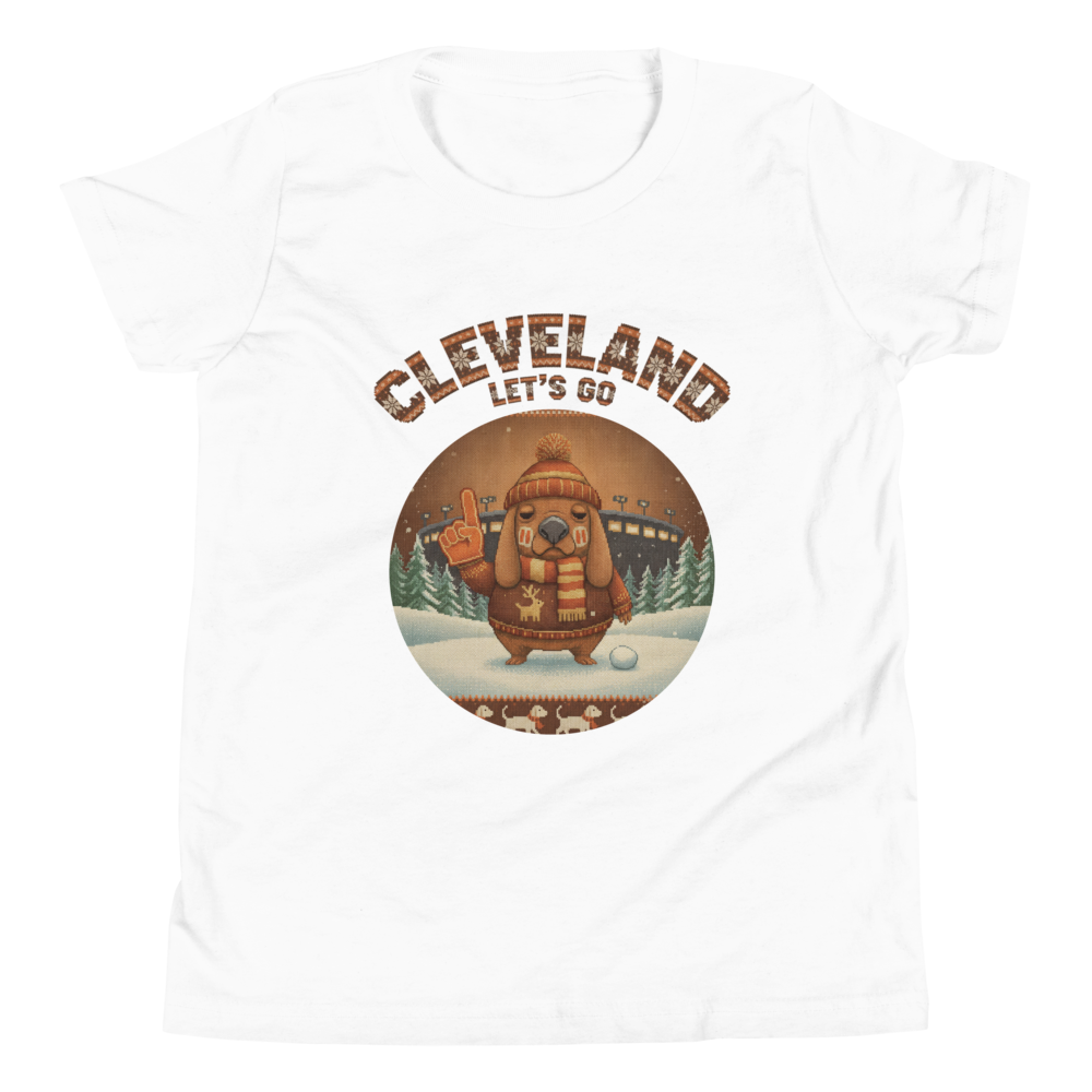 Cleveland Fan kids tee, pure white flat