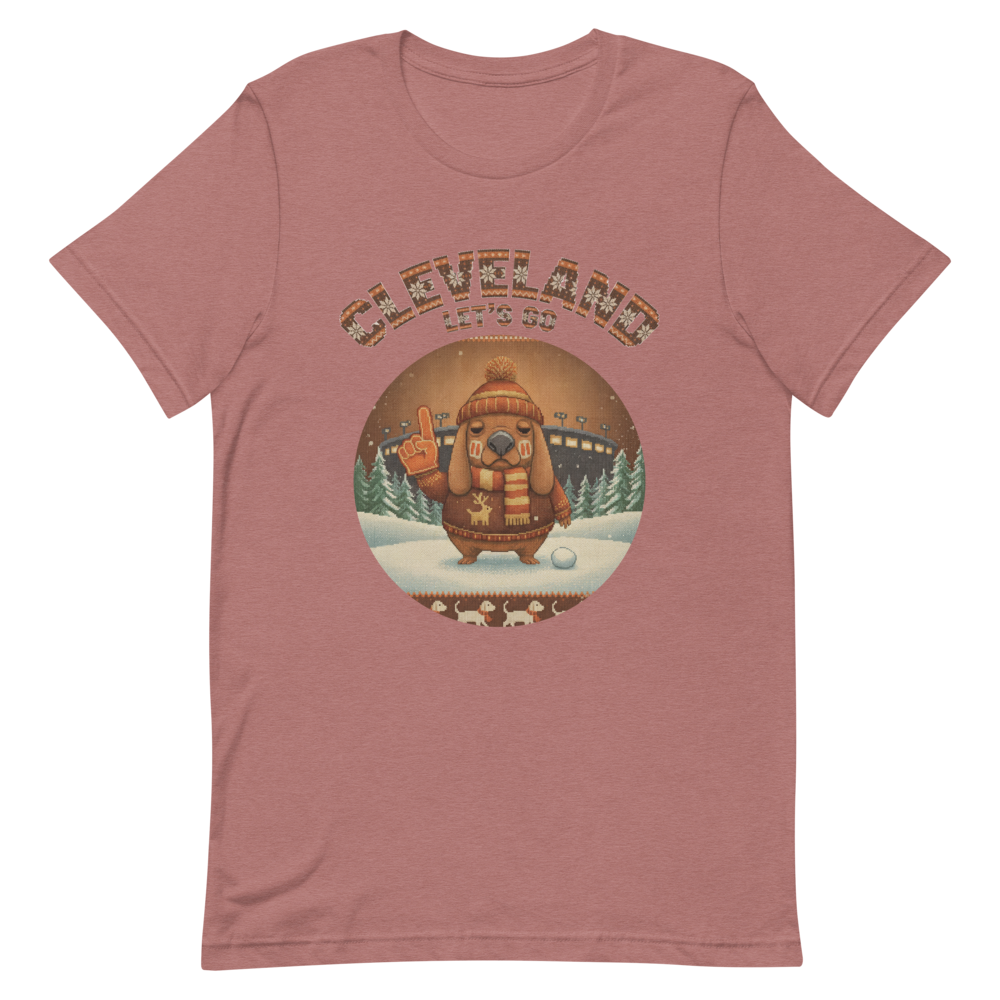 Cleveland Fan tee, mauve flat