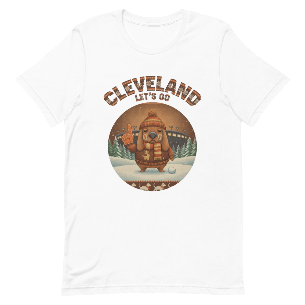 Cleveland Fan tee, pure white flat