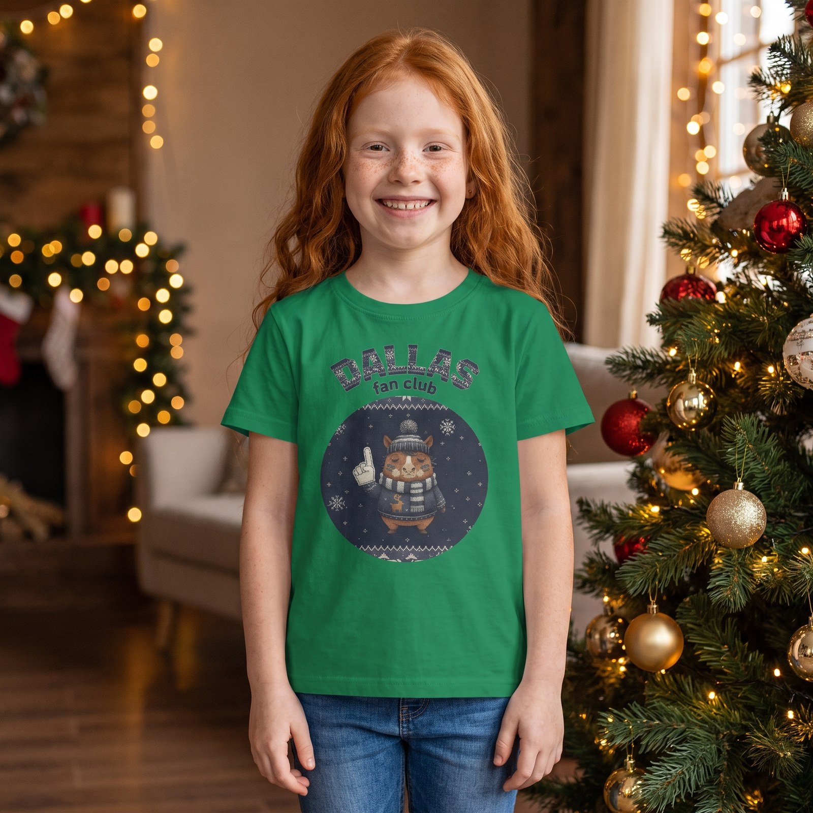Styling photo, Dallas Fan Kids Ugly Christmas Shirt