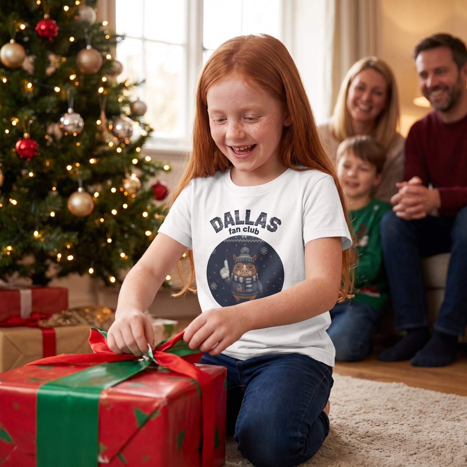 Styling photo, Dallas Fan Kids Ugly Christmas Shirt