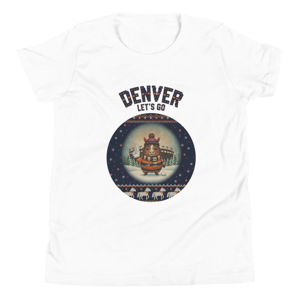 Denver Fan kids tee, pure white flat