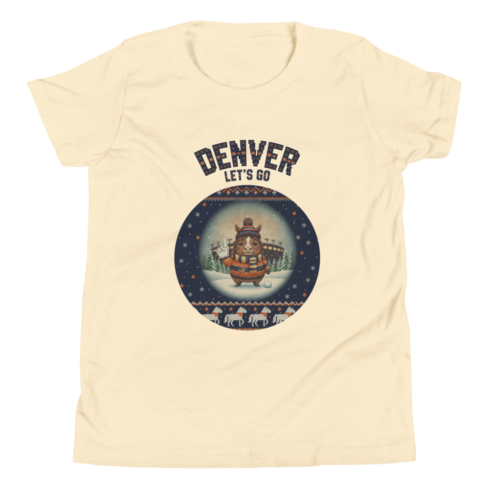 Denver Fan kids tee, vintage white flat