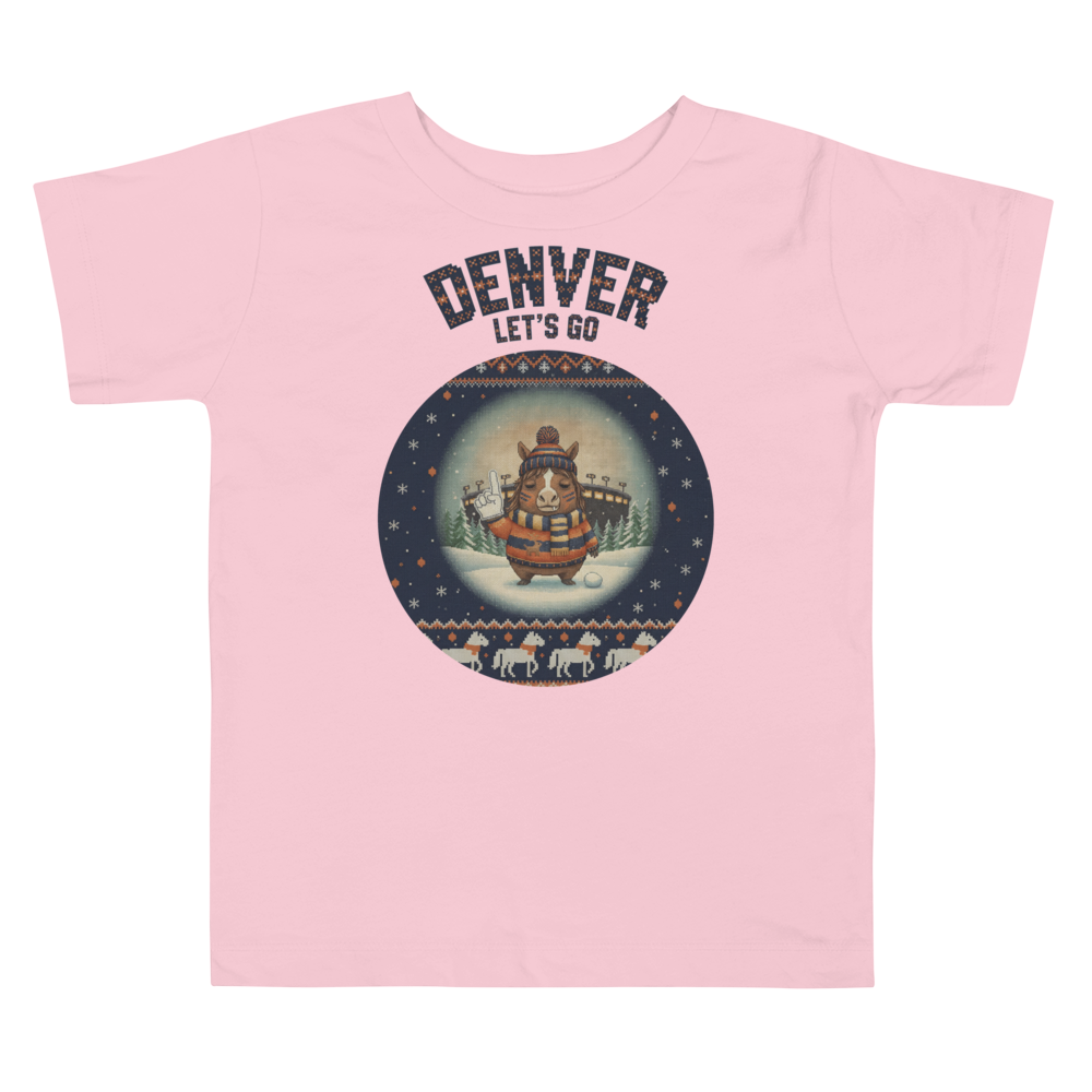 Denver Fan toddler tee, light pink flat