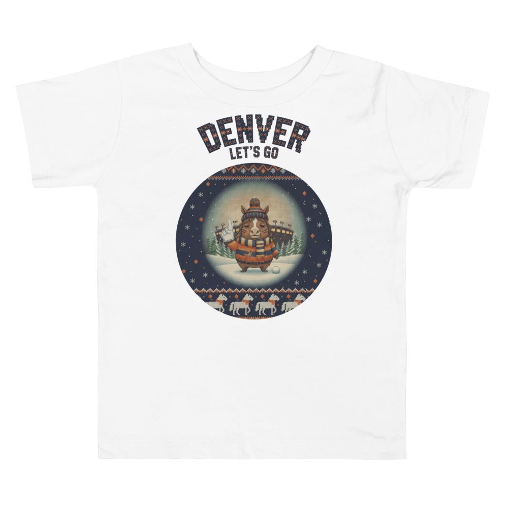 Denver Fan toddler tee, pure white flat