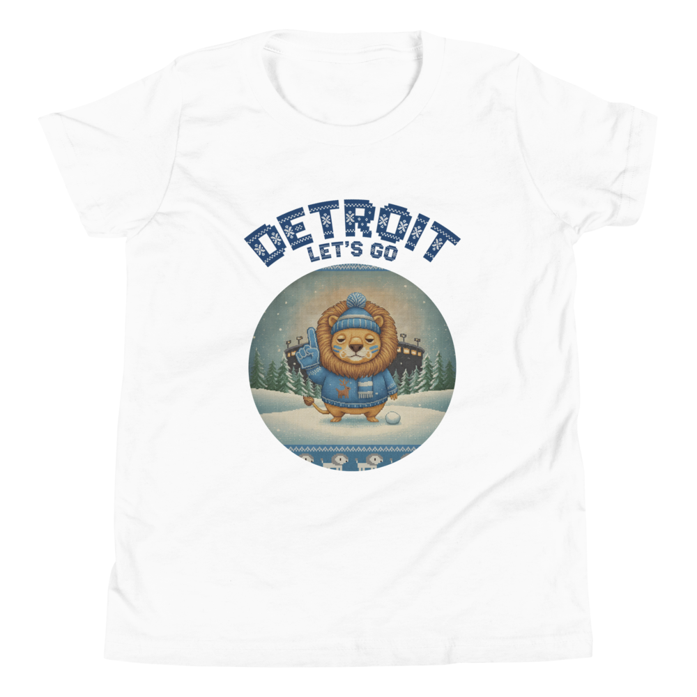 Detroit Fan kids tee, pure white flat