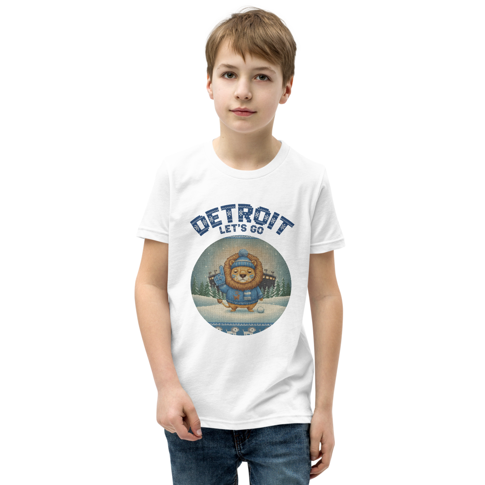 Detroit Fan kids tee, pure white model