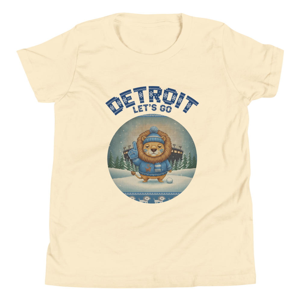 Detroit Fan kids tee, vintage white flat