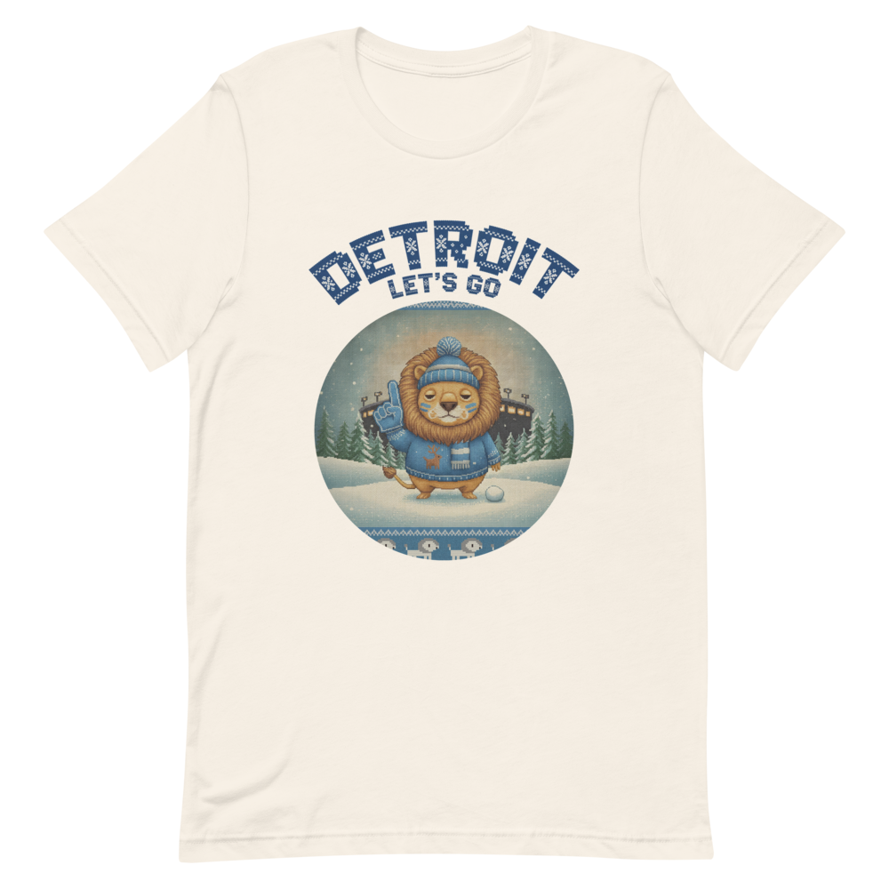 Detroit Fan tee, vintage white flat