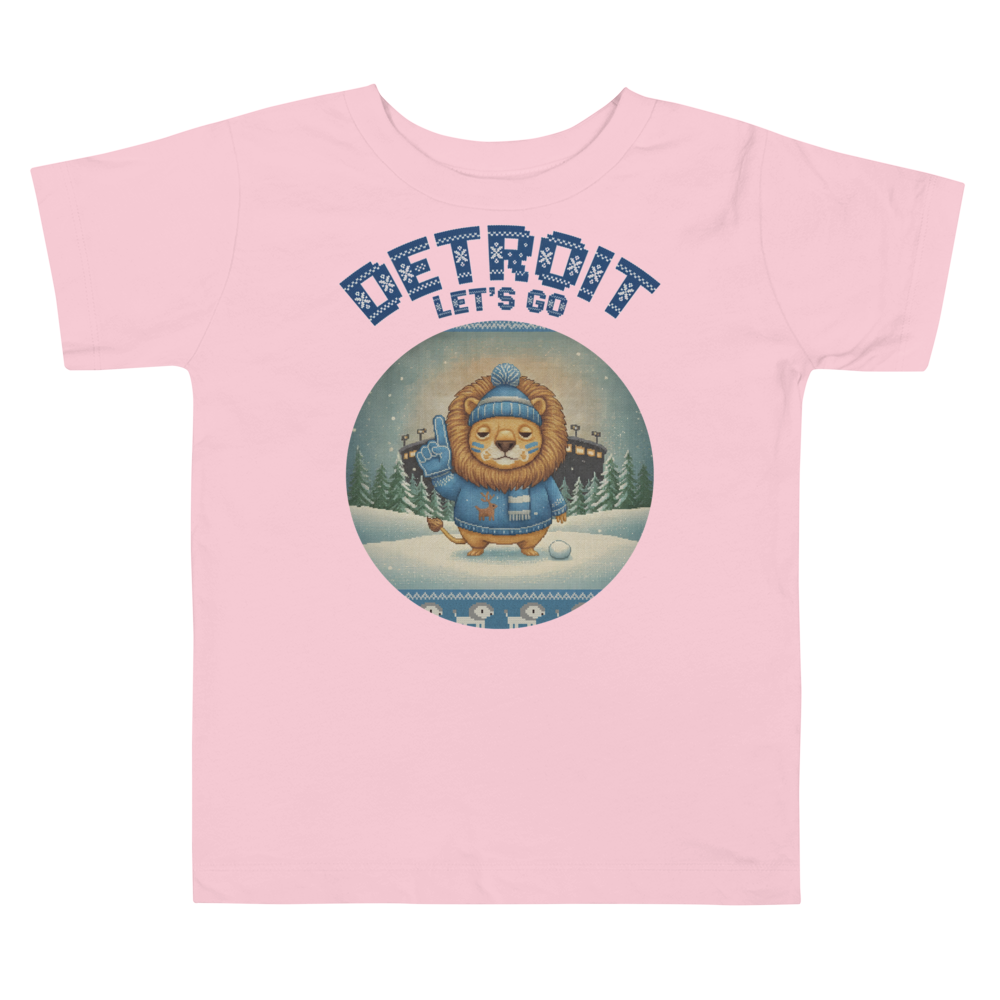 Detroit Fan toddler tee, light pink flat