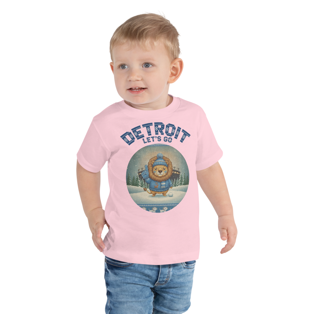 Detroit Fan toddler tee, light pink model