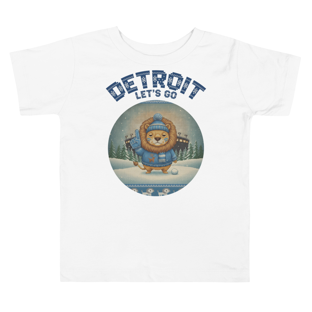 Detroit Fan toddler tee, pure white flat