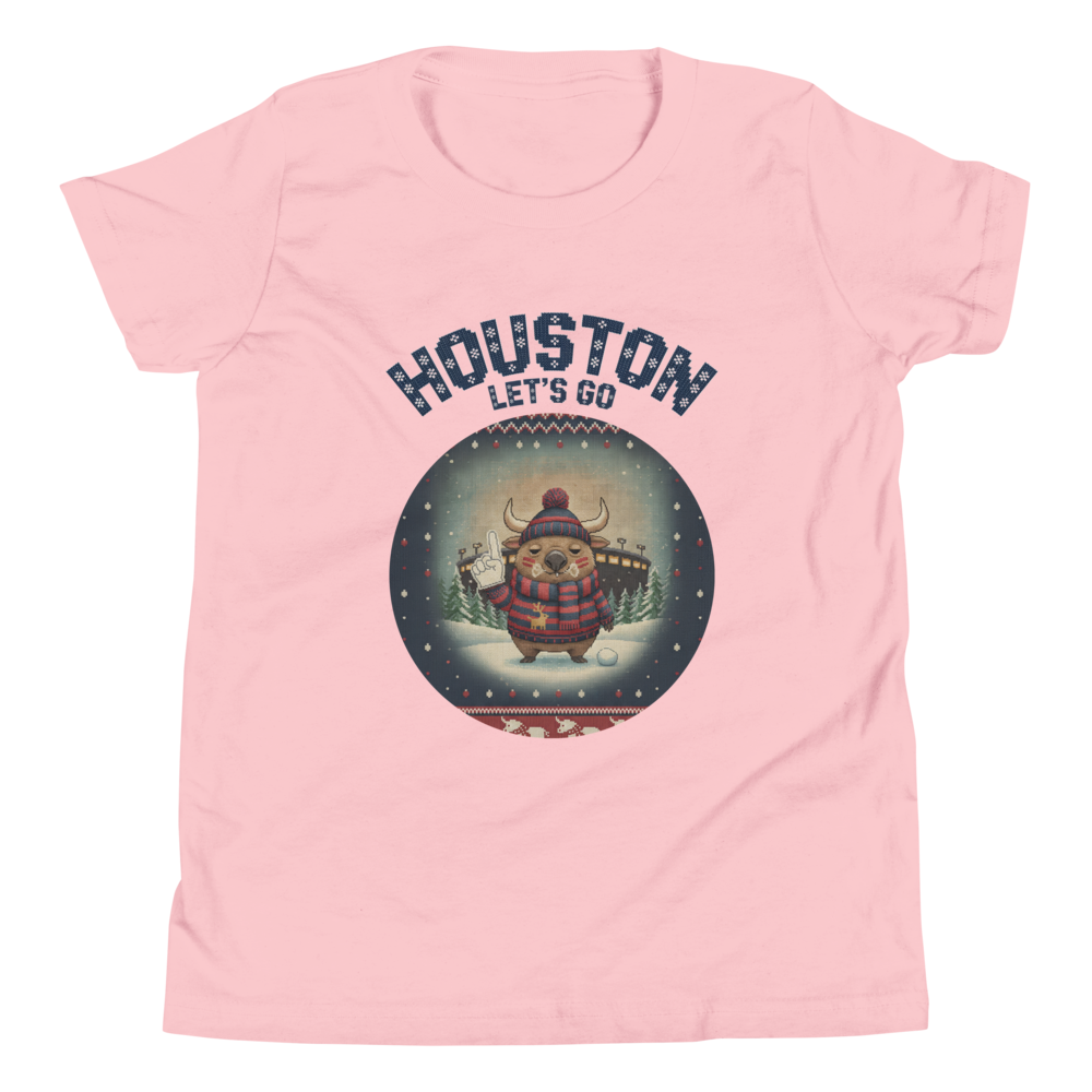 Houston Fan kids tee, light pink flat